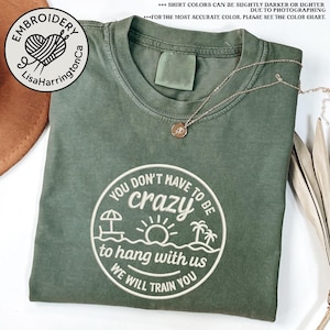 You Dont Have To Be Crazy To Hang Out With Us Shirt, We Will Train You Shirt, Vacation Crew, Gift, Summer Beach Shirt, Besties Fun Shirts
