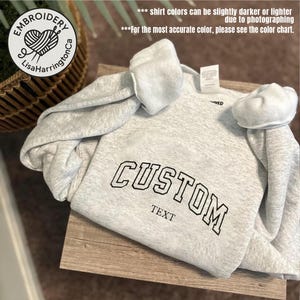 Custom Embroidered Varsity Crewneck - Embroidery Crewneck- Custom Embroidery - Personalized Sweatshirt - Embroidered Sweatshirt, mom gift