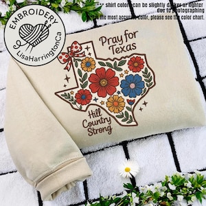 刺繍入り「Pray for Texas Flood（テキサス洪水救援祈願）」シャツ、ヒルカントリー・ストロングシャツ、テキサス・ストロングシャツ、Pray for Texas Tee Camp Mystic Flood Relief（テキサス洪水救援祈願）シャツ