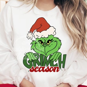 Grinch Season Retro Christmas-png, sublimatie feestdagen (digitale download)