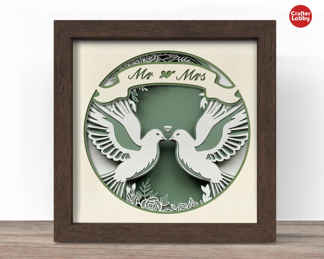 3D Dove Wedding Shadow Box SVG: Cricut Papercut File - Etsy