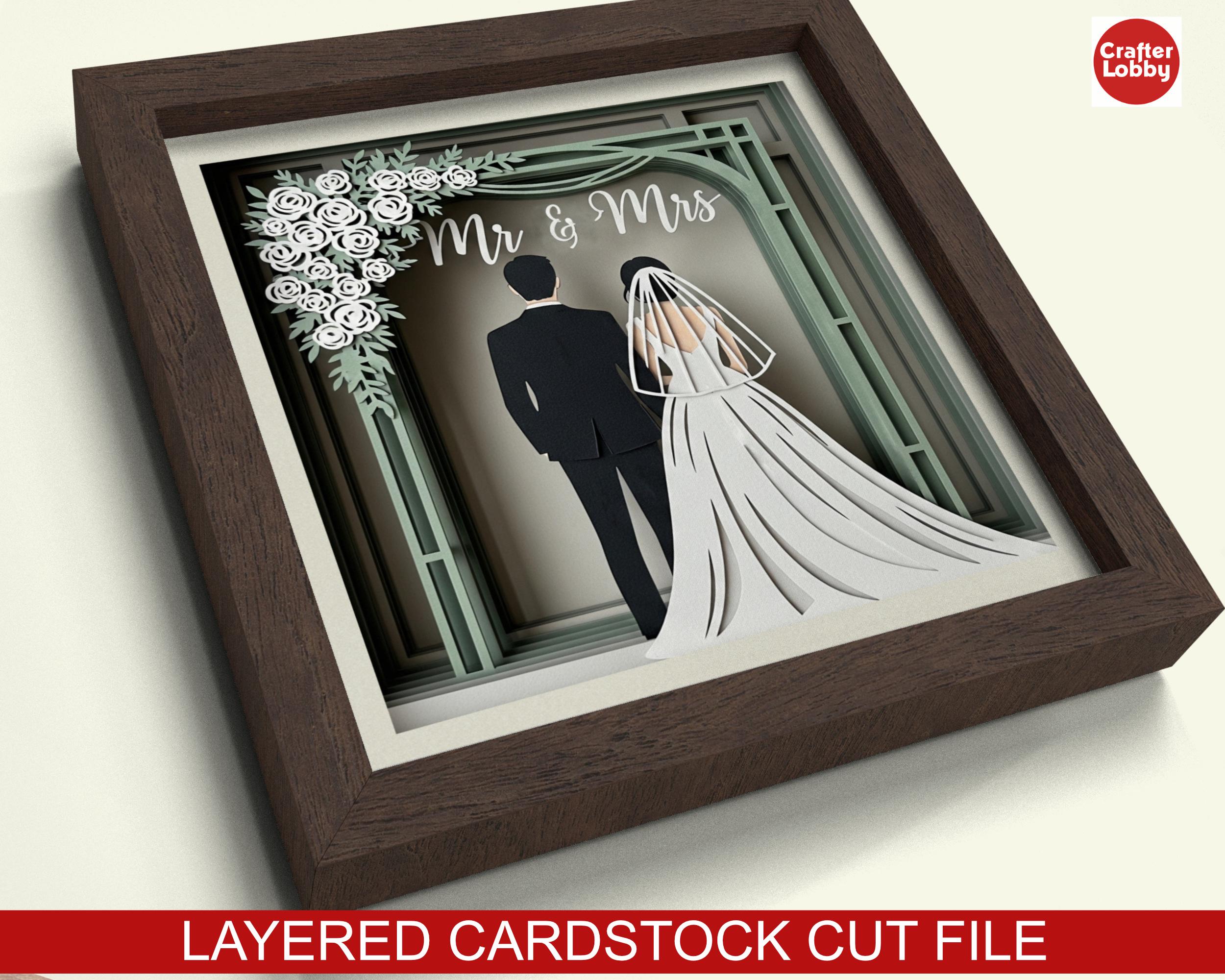 Wedding Couple Arch Shadow Box SVG: Wedding Papercut File - Etsy