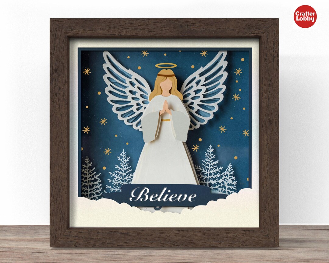 3D Angel Shadow Box SVG File: Believe Svg (cricut, Silhouette) - Etsy