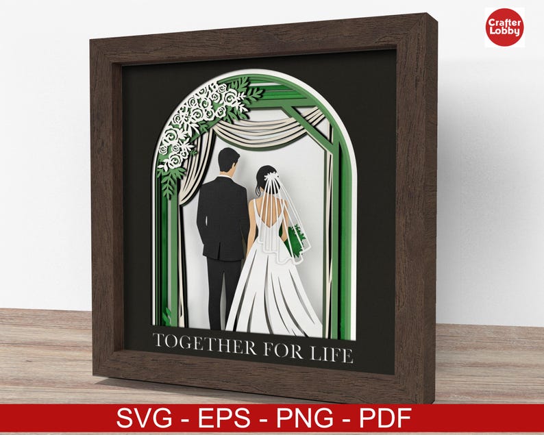 Wedding Shadow Box SVG: 3d Papercut File (cricut, Silhouette) - Etsy