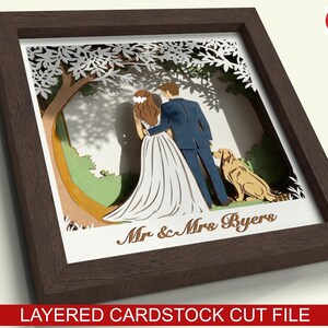 Wedding Couple Shadow Box SVG: 3D Papercut File (digital Download) - Etsy