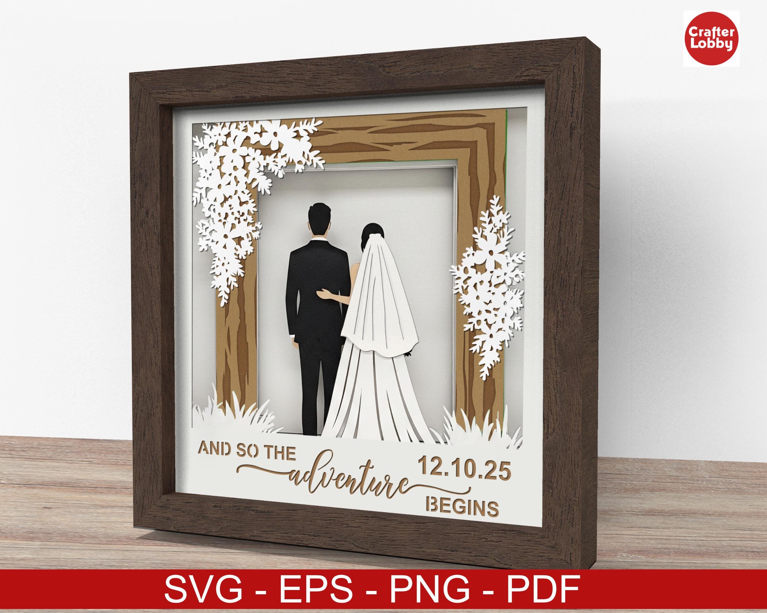 Wedding Couple Arch Shadow Box SVG: Wedding Papercut File - Etsy