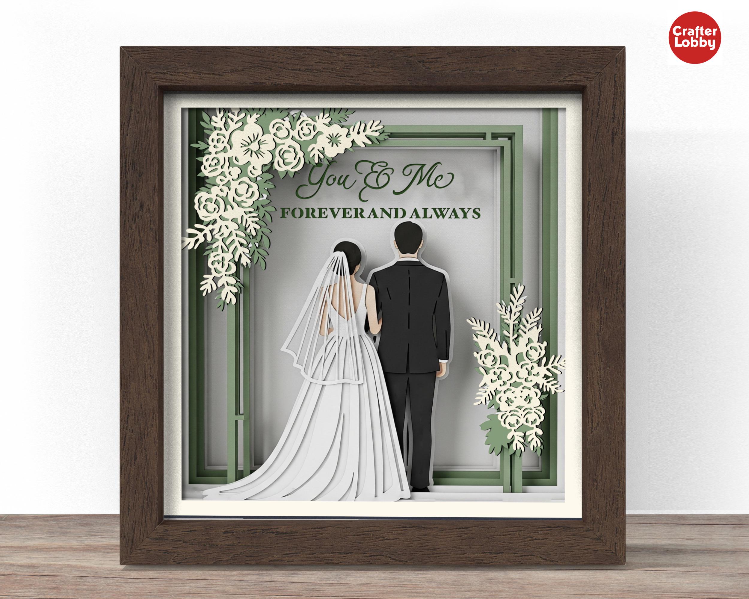 Wedding Couple Shadow Box SVG: Wedding Papercut File - Etsy