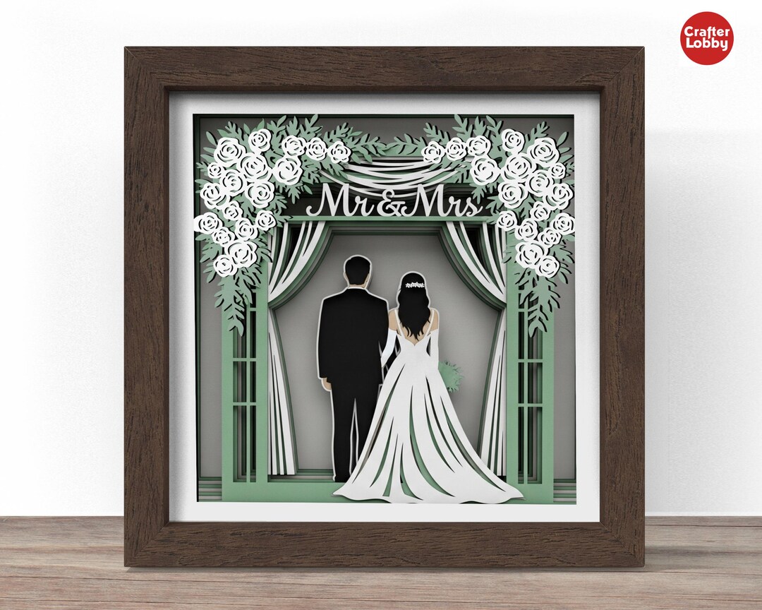 Wedding Shadow Box SVG: 3d Papercut File (cricut, Silhouette) - Etsy Canada