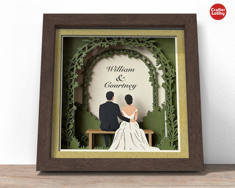 Wedding Couple Shadow Box SVG: 3D Papercut File (digital Download) - Etsy