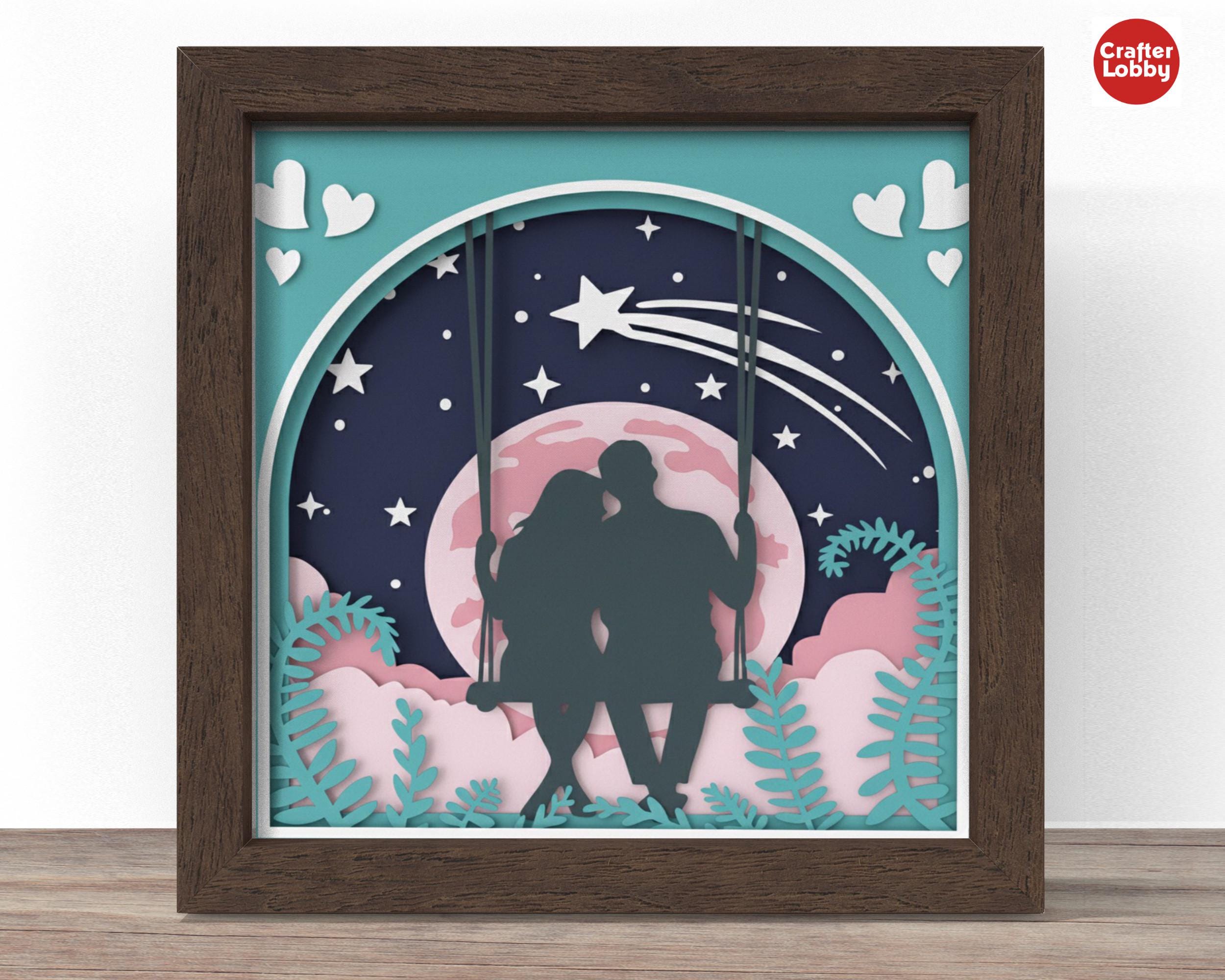 Couple Shadow Box SVG: 3d Papercut File (cricut, Silhouette) - Etsy ...
