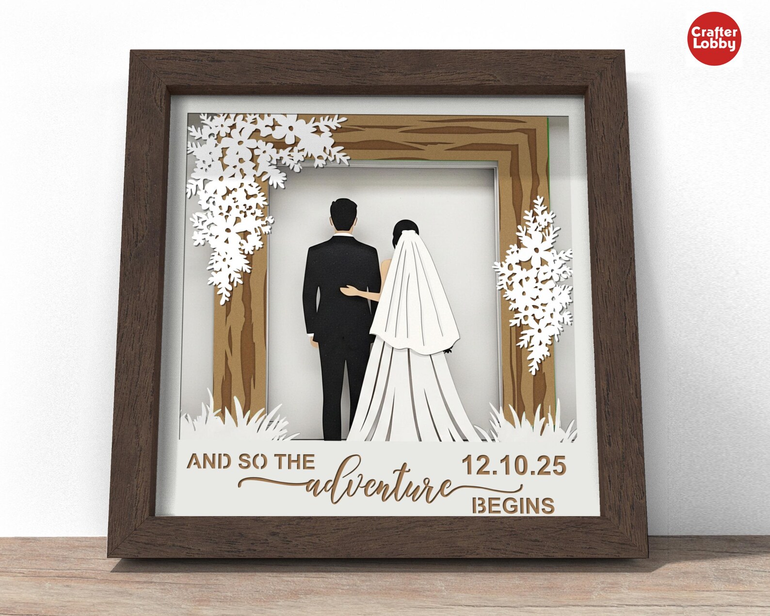 Wedding Couple Arch Shadow Box SVG: Wedding Papercut File - Etsy