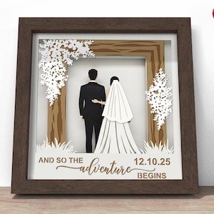 Wedding Couple Arch Shadow Box SVG: Wedding Papercut File - Etsy