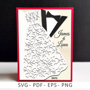 Tarjeta de boda SVG, archivo SVG de tarjeta Cricut, tarjeta de pareja SVG, archivo de corte de tarjeta SVG de corte de papel 3D, CrafterLobby