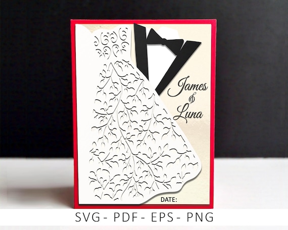 3D Wedding Card SVG File: Papercut Couple Card (Digital Download)
