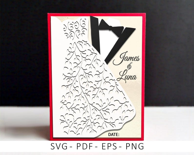 Wedding Card SVG, Cricut Card SVG File, Couple Card svg, 3d papercut SVG card cut file, CrafterLobby
