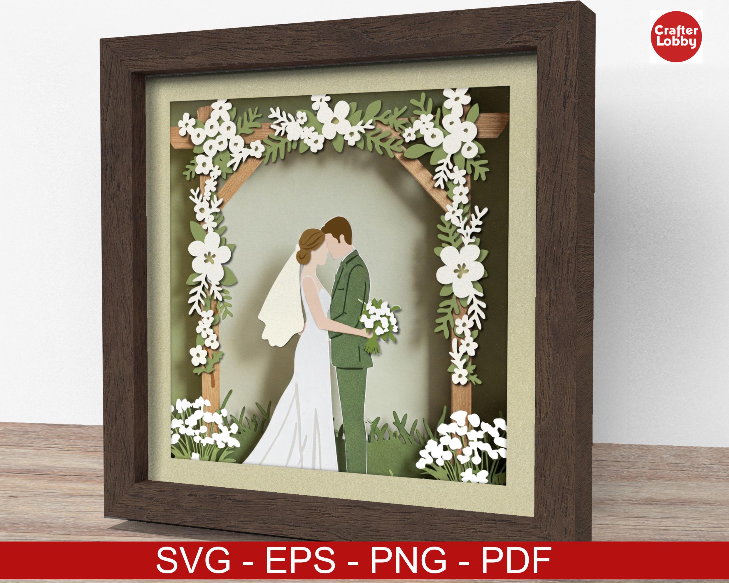 Wedding Couple Arch Shadow Box SVG: 3D Papercut File for Cricut - Etsy