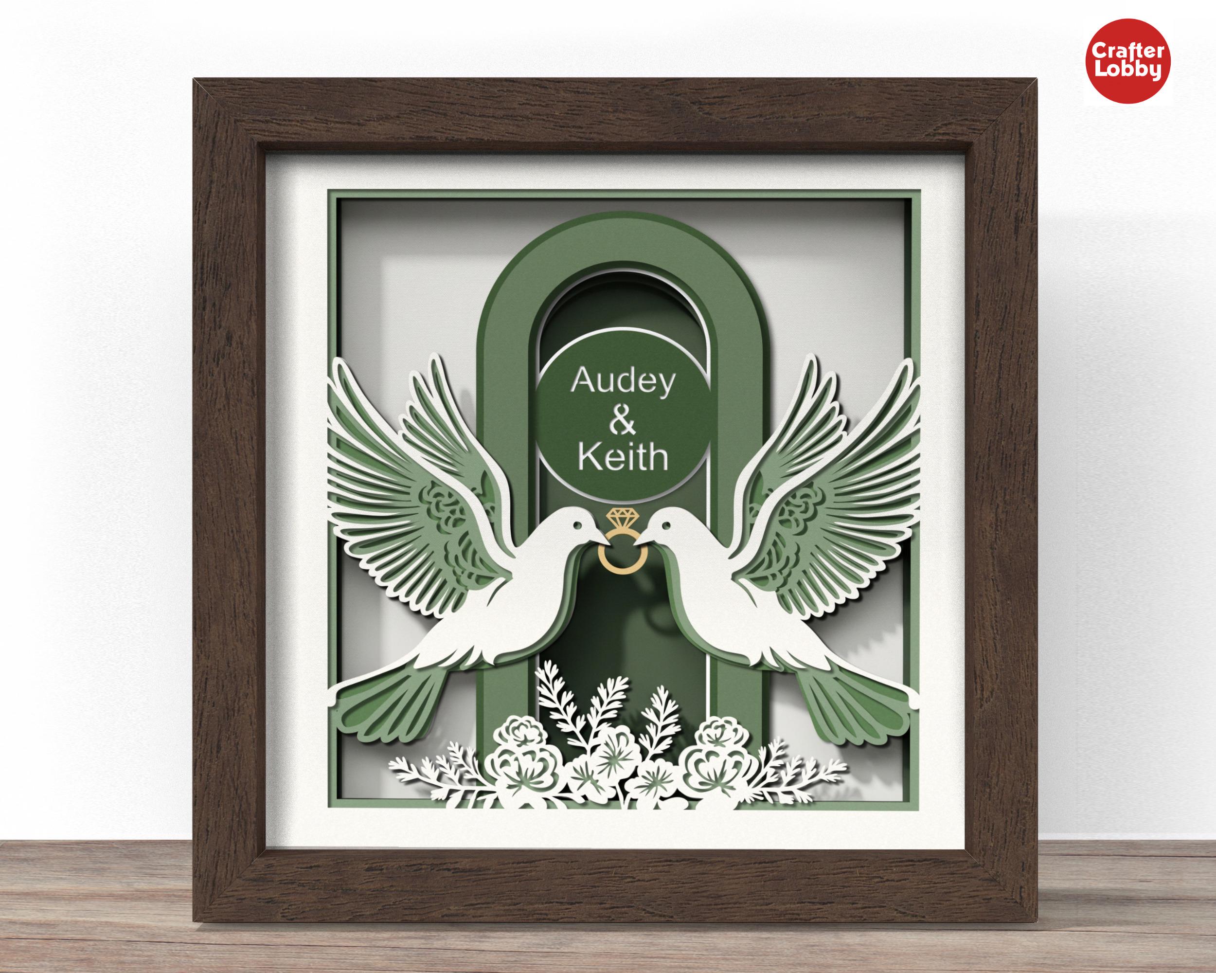 3D Dove Wedding Shadow Box SVG: Cricut Papercut File - Etsy