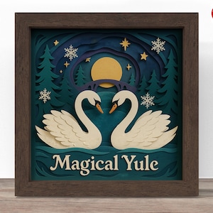 Yule Shadow Box SVG: 3D Christmas Papercut File (Digital Download)