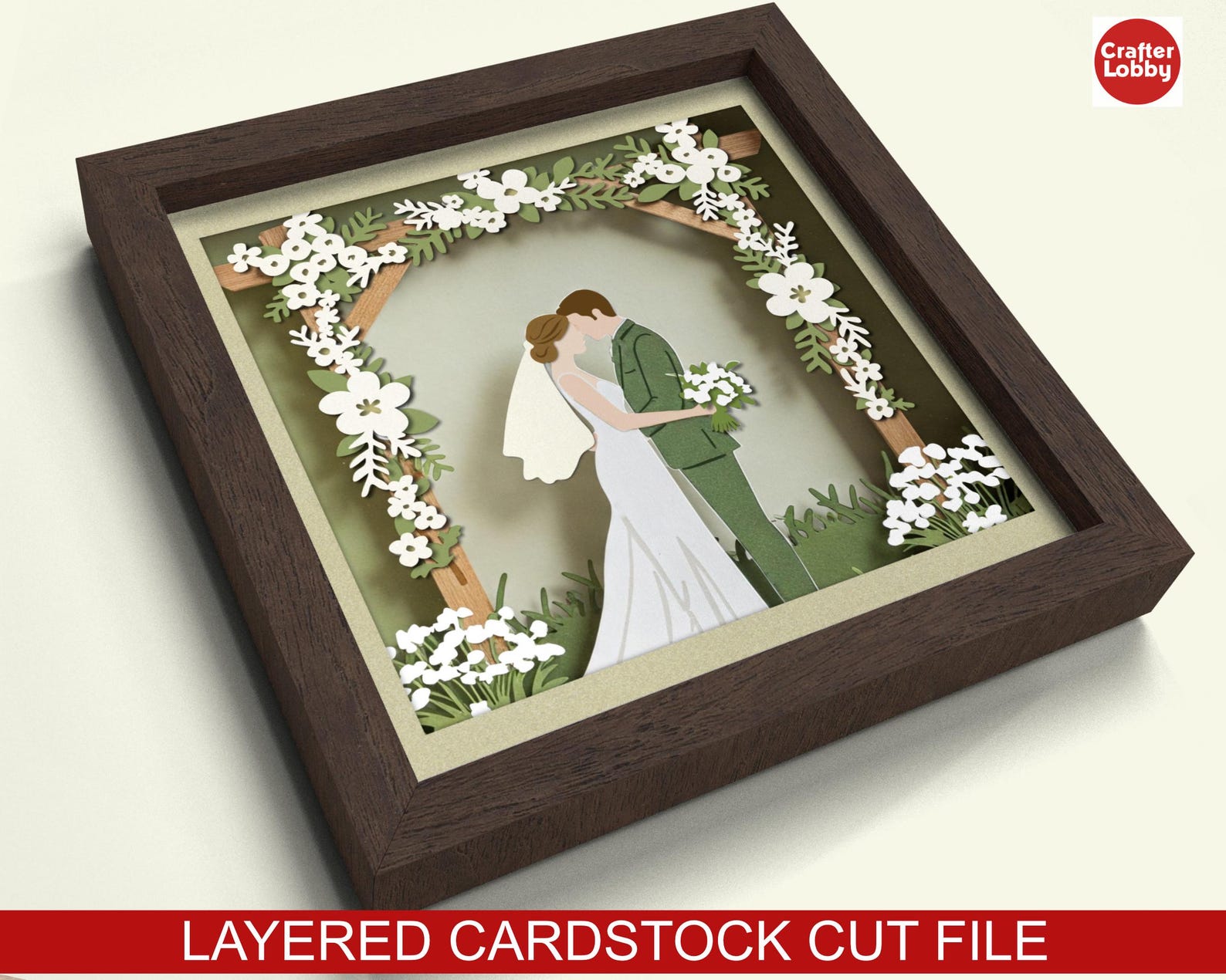Wedding Couple Arch Shadow Box SVG: 3D Papercut File for Cricut - Etsy