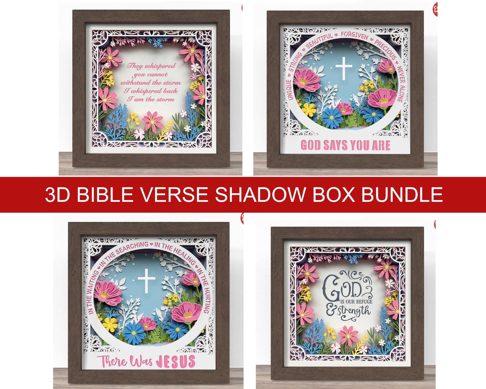 3d Bible Verse Shadow Box Svg Bundle, Cricut File, Crafterlobby - Etsy