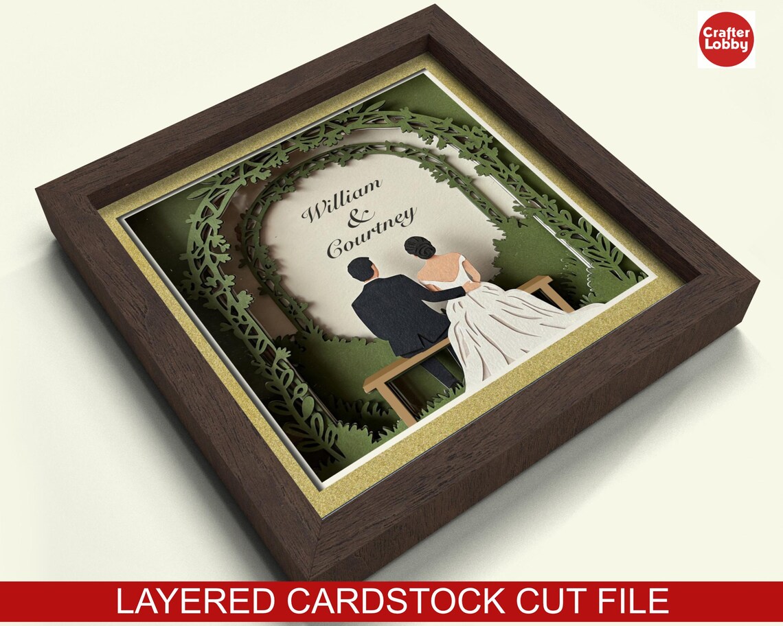 Wedding Couple Shadow Box SVG: 3D Papercut File (digital Download) - Etsy