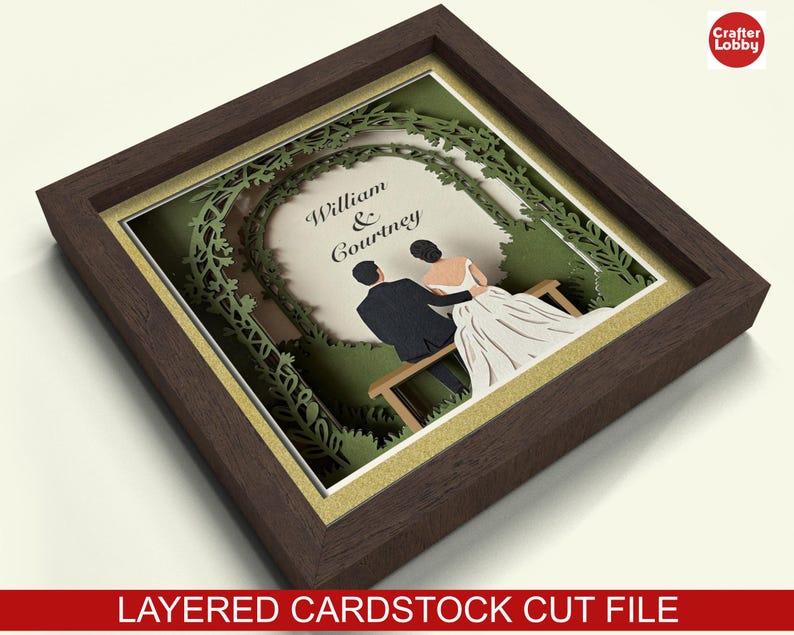 Wedding Couple Shadow Box SVG: 3D Papercut File (digital Download) - Etsy