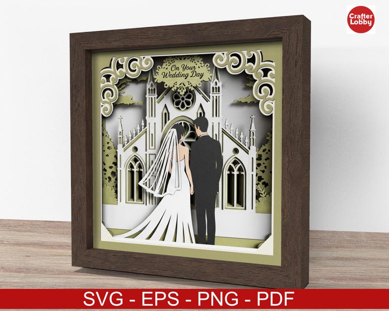 3D Church Wedding Shadow Box SVG: Papercut File for Cricut - Etsy