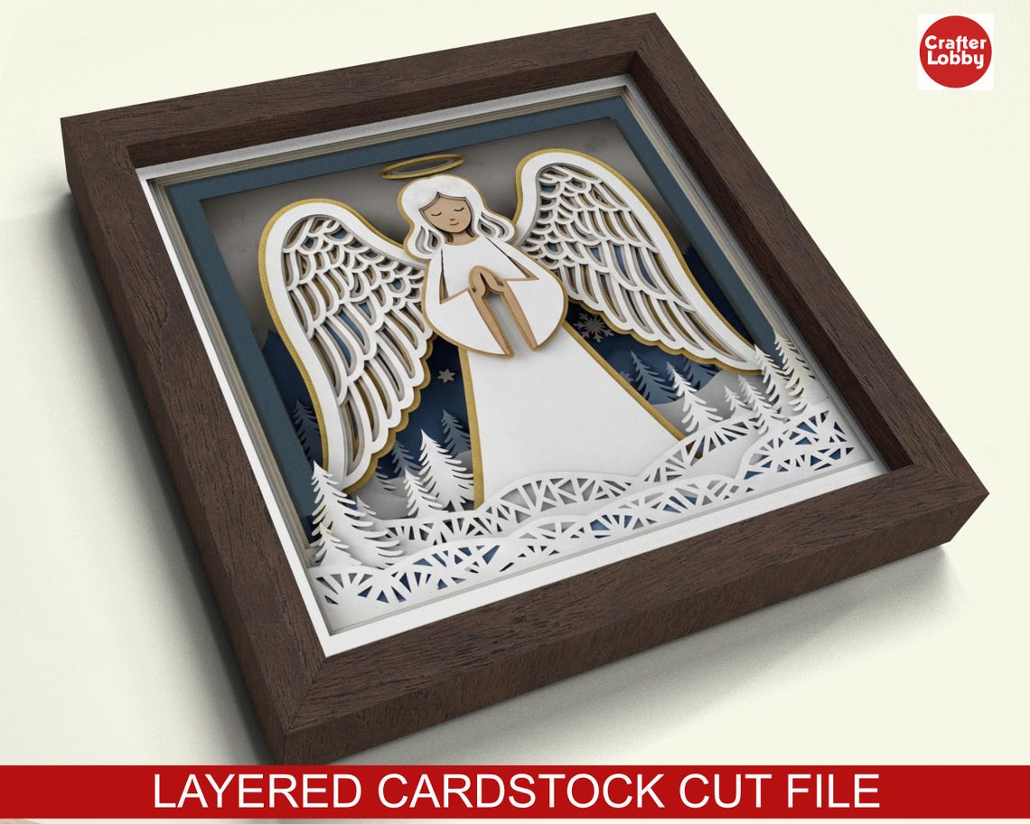 3D Angel Shadow Box SVG: Christmas Papercut File (digital Download ...