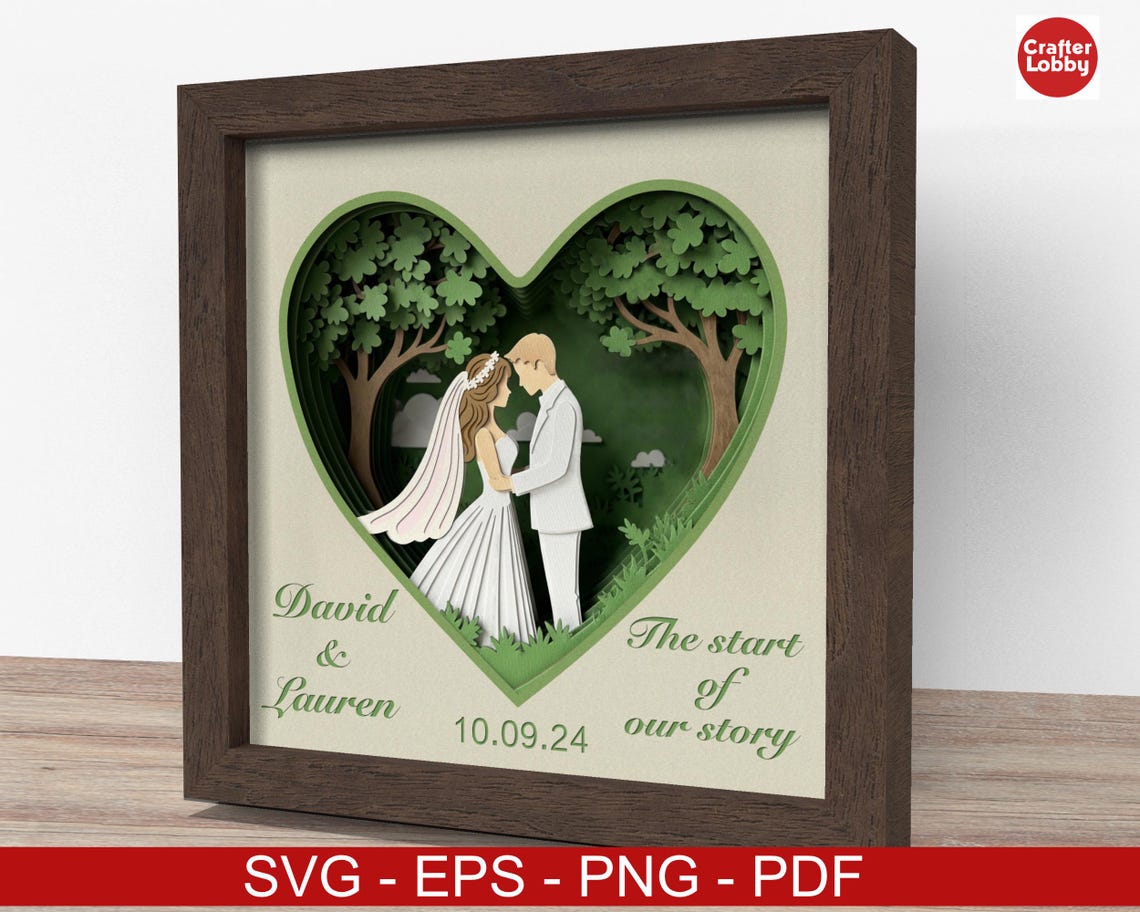 Wedding Shadow Box SVG: 3d Papercut File (cricut, Silhouette) - Etsy