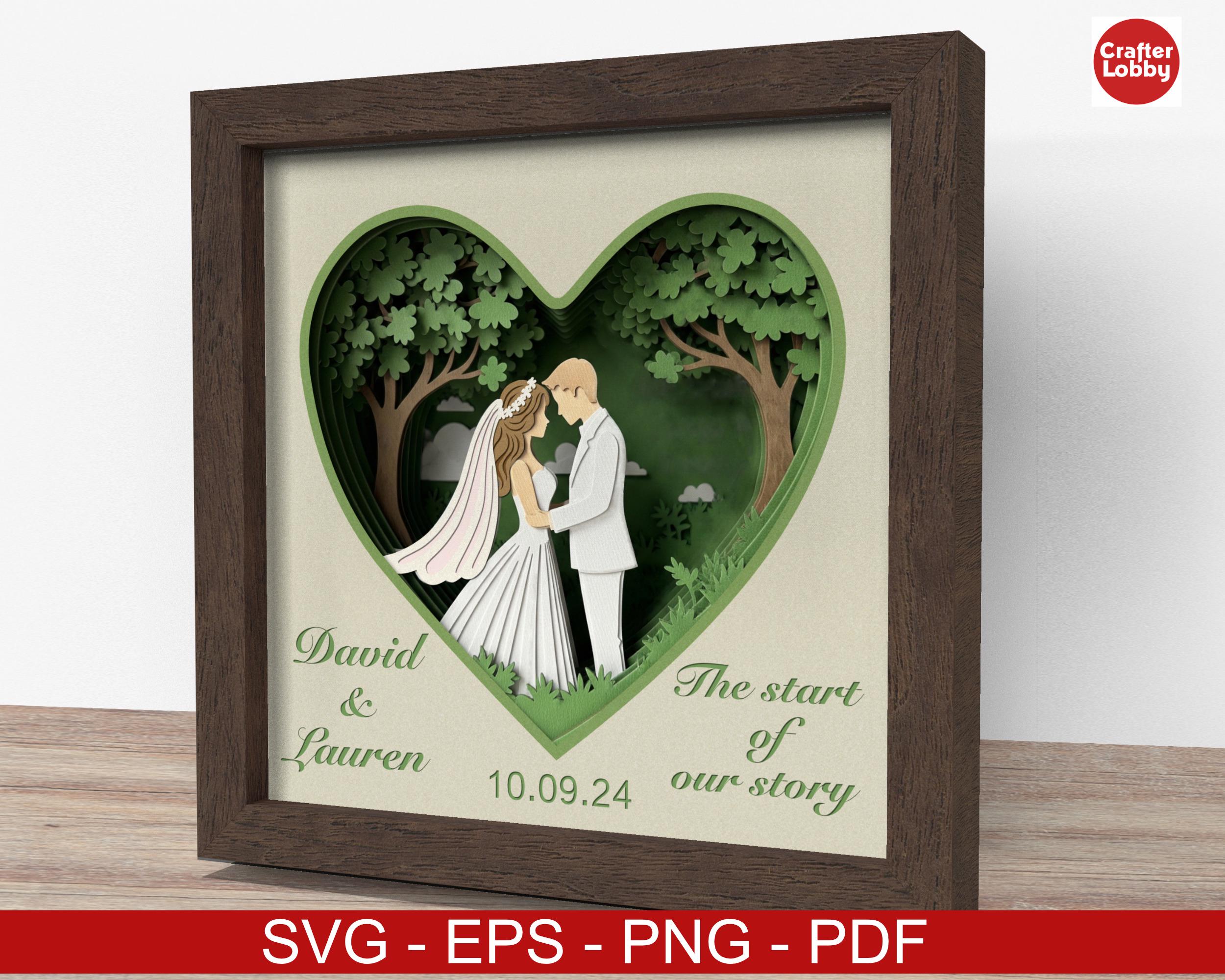 Wedding Shadow Box SVG: 3d Papercut File (cricut, Silhouette) - Etsy