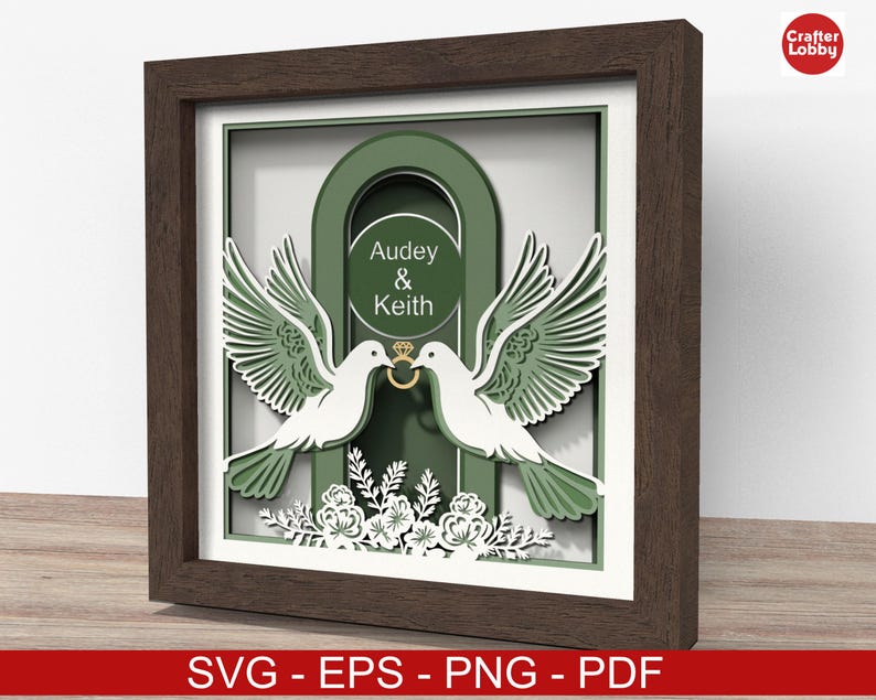 3D Dove Wedding Shadow Box SVG: Cricut Papercut File - Etsy