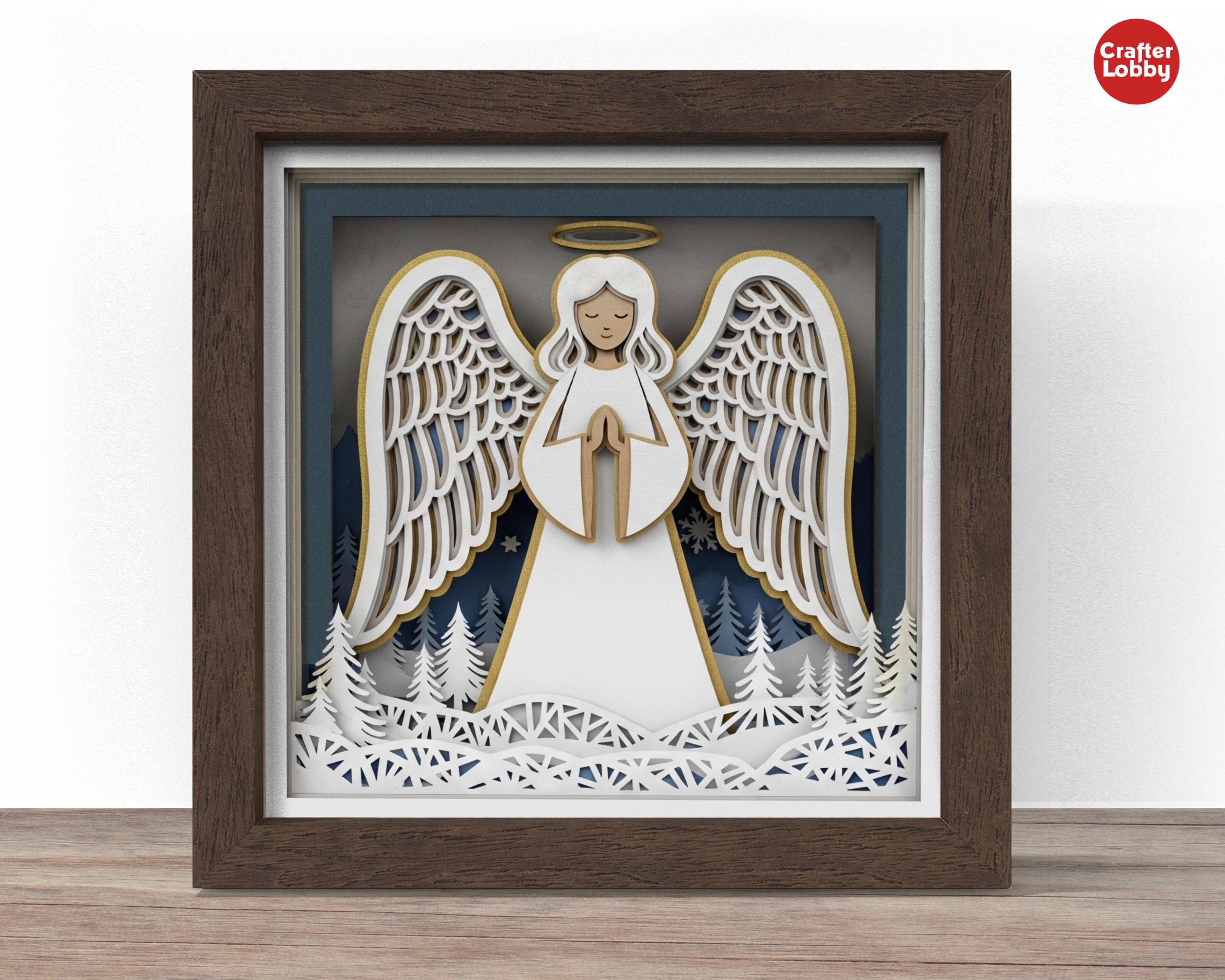 3D Angel Shadow Box SVG: Christmas Papercut File (digital Download ...