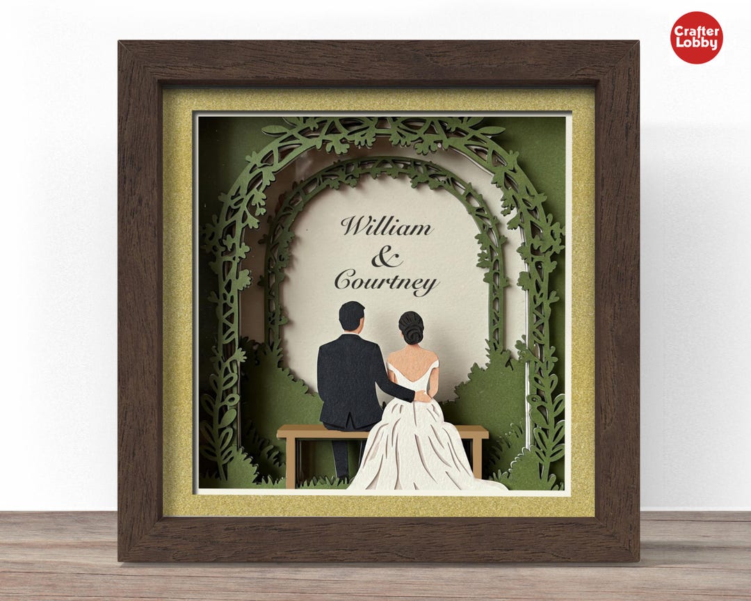 Wedding Couple Shadow Box SVG: 3D Papercut File (digital Download) - Etsy