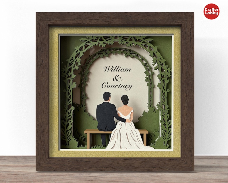 Wedding Couple Shadow Box SVG: 3D Papercut File (digital Download) - Etsy