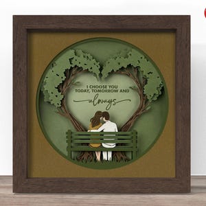 Couple Shadow Box SVG: 3d Papercut File (Cricut, Silhouette)