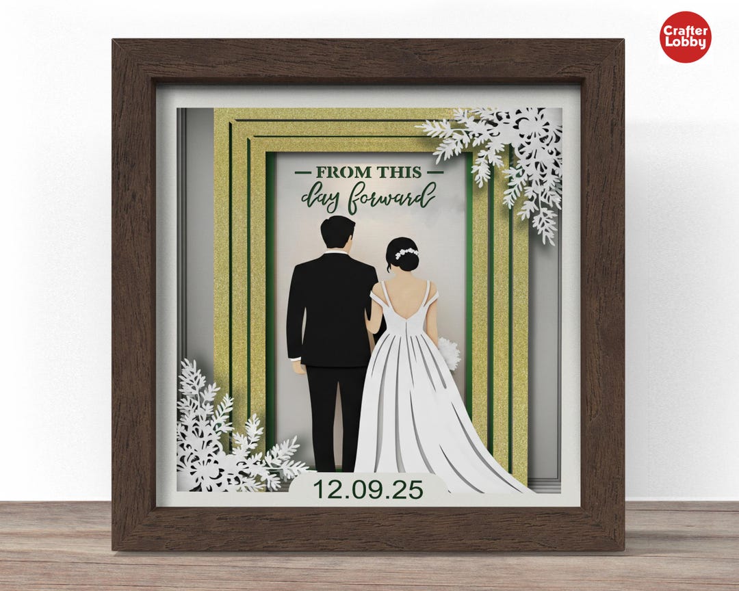 Wedding Shadow Box SVG: 3d Papercut File (cricut, Silhouette) - Etsy
