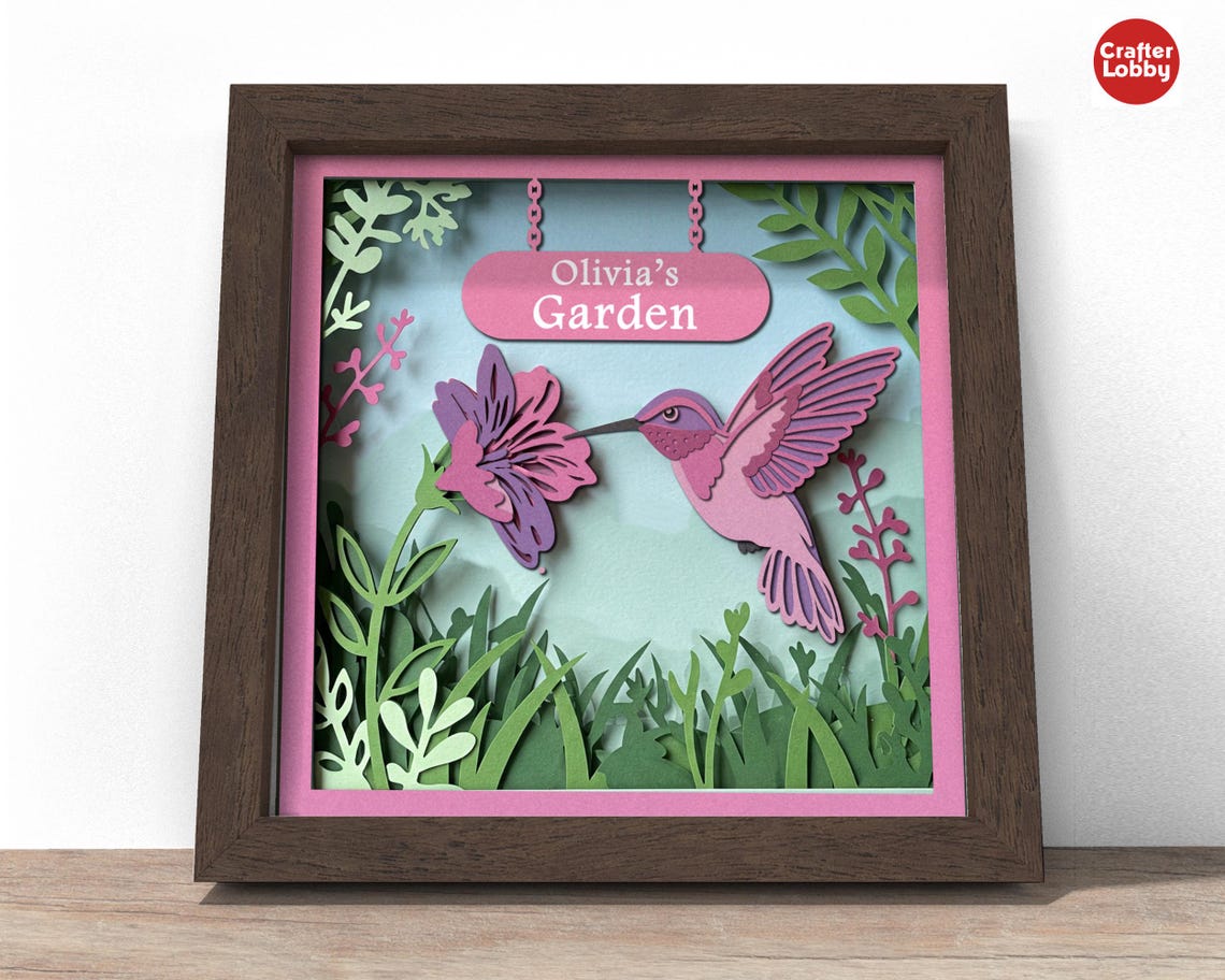 3D Hummingbird Shadow Box SVG: Papercut Cardstock File - Etsy
