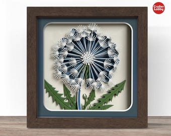 3d Dandelion Shadow Box SVG: Floral Cricut File