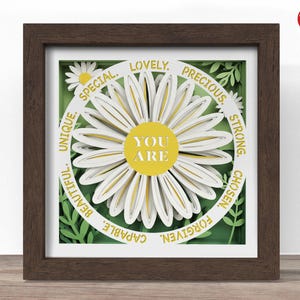 Daisy Shadow Box SVG: You Are Capable, Bible Verse, Cricut File