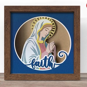 Scatola portaoggetti con fede 3D SVG, file SVG per Cricut, file scatola portaoggetti con fede religiosa, CrafterLobby