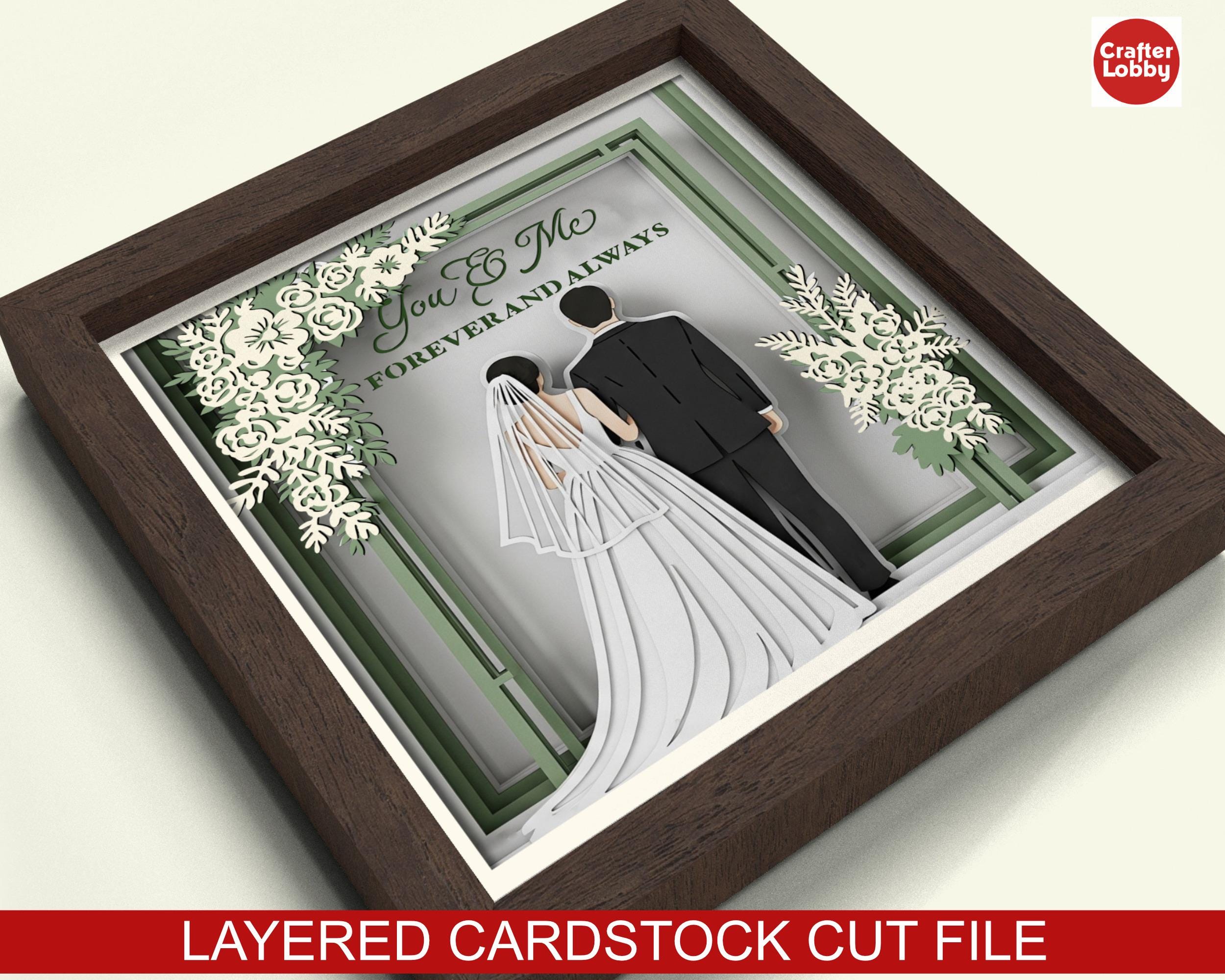 Wedding Couple Shadow Box SVG: Wedding Papercut File - Etsy