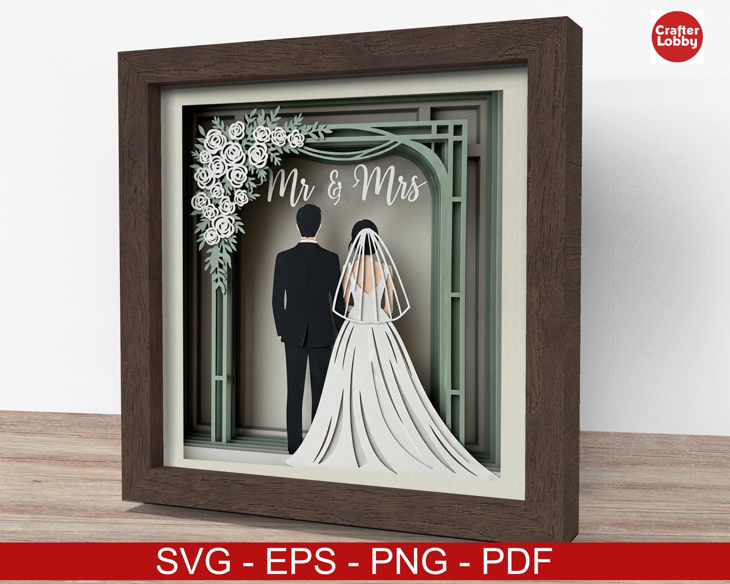 Wedding Couple Arch Shadow Box SVG: Wedding Papercut File - Etsy