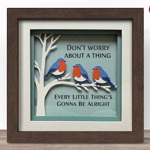 3D-FAMILY-svg - maak je geen zorgen Shadow Box SVG, Cricut SVG-bestand, Inspirerend citaat Shadow Box-bestand, CrafterLobby