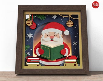 クリスマス　シャドーボックス　サンタクロース インテリア・生活道具 ハンドメイド・手芸