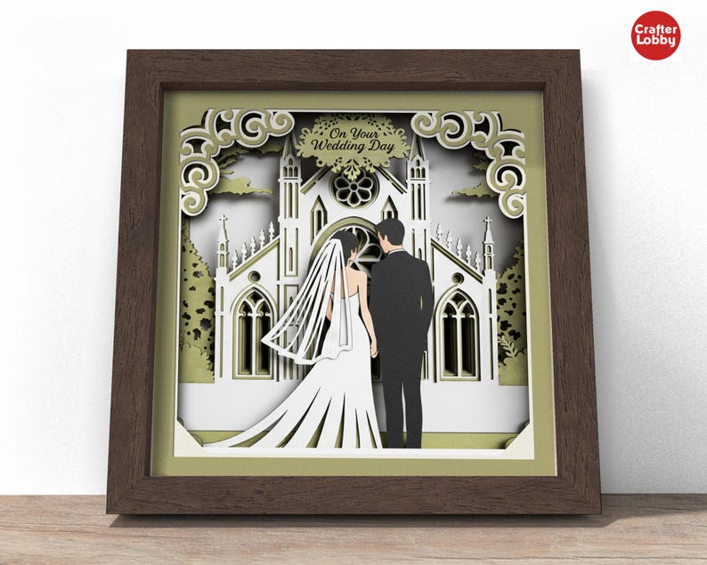 3D Church Wedding Shadow Box SVG: Papercut File for Cricut - Etsy