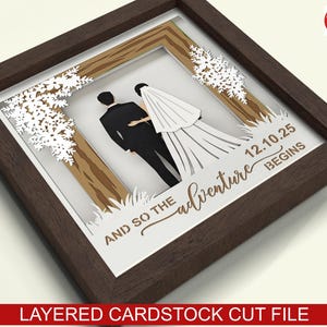 Wedding Couple Arch Shadow Box SVG: Wedding Papercut File - Etsy