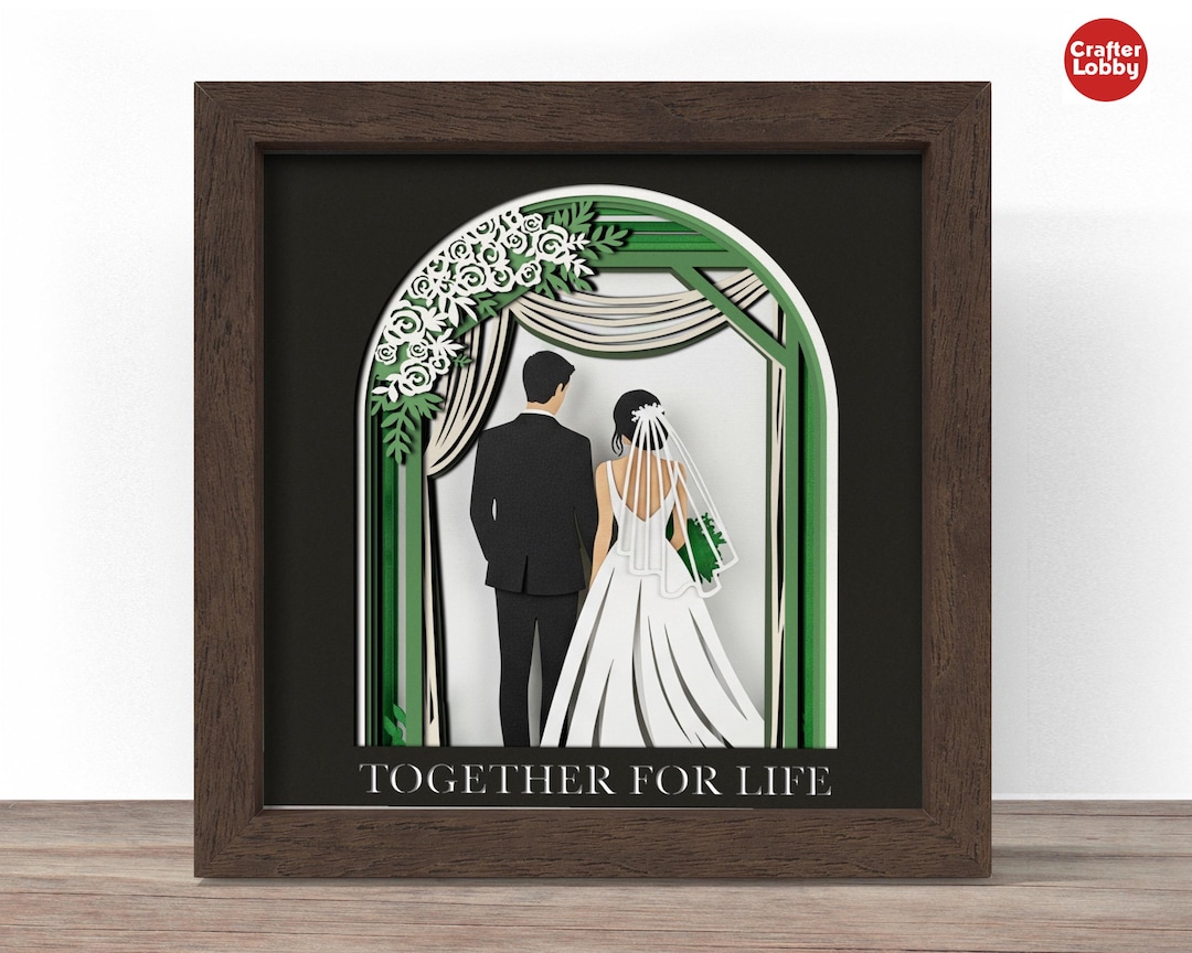 Wedding Shadow Box SVG: 3d Papercut File (cricut, Silhouette) - Etsy