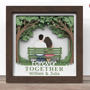 Couple Shadow Box SVG: 3d Papercut File (Cricut, Silhouette)