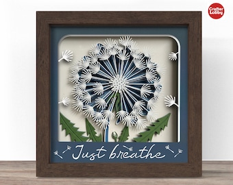 3d Dandelion Shadow Box SVG: Inspirational Cricut File