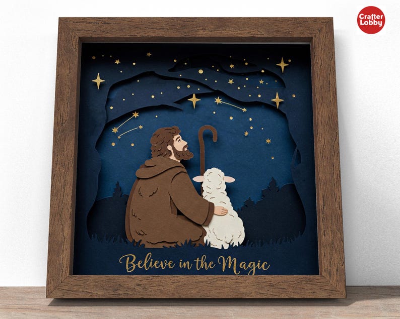 Christmas Shadow Box SVG: 3D Nativity Papercut File (digital Download ...